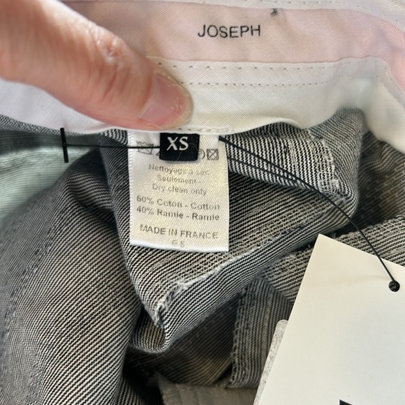JOSEPH Striped Wide Leg Pants Grey White Pockets France Career Sz XS - Picture 11 of 12